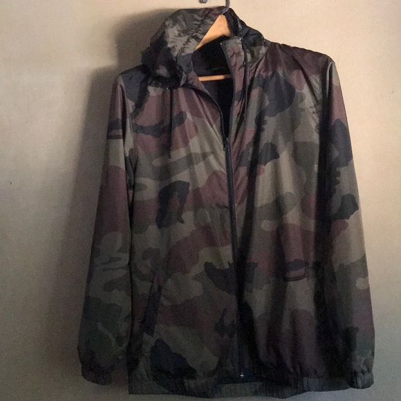 Zine Camo Hooded Windbreaker Mens 